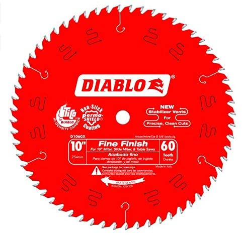 Diabo by Freud D1060X 10" x 60 Tooth Fine Finish Saw Blade